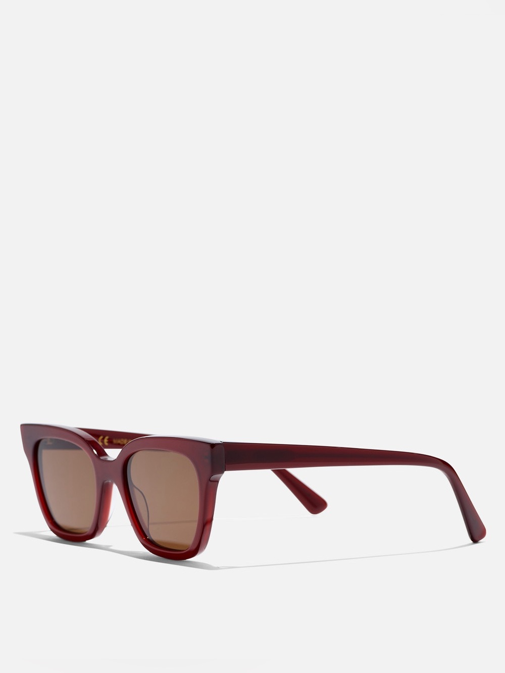 Madewell Pierport Red Frame Sunglasses with Brown Lenses